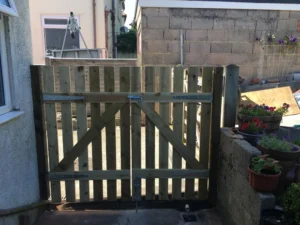 Bespoke gate from the back