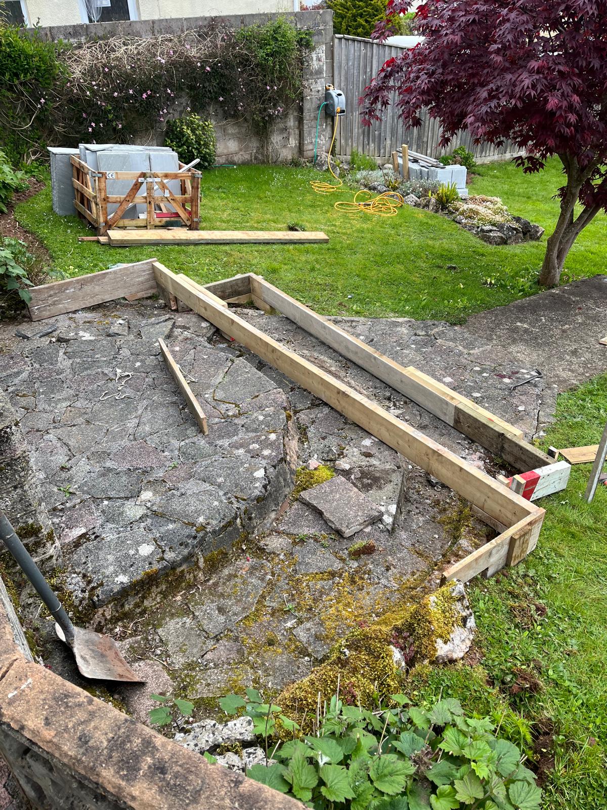 Garden path at the start of the transformation.